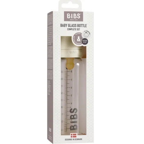 Baby Glass Bottle Complete Set Latex 225ml Ivory