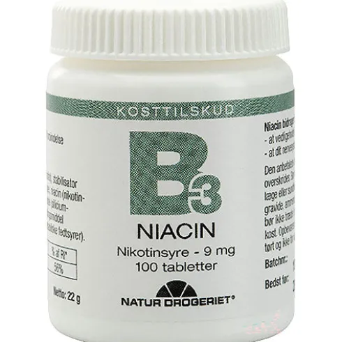B3 Niacin Nikotinsyre 9 Mg | 100 Tabl.