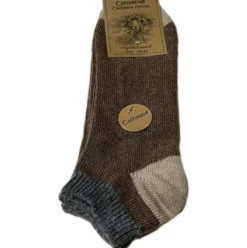 Cashmere Strømper Mellemgrå/camel | Str. 43/46