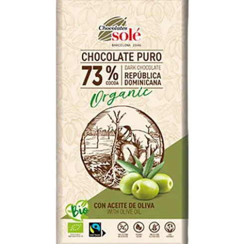 Chocolates Sole Chokolade 73% med olivenolie Økologisk