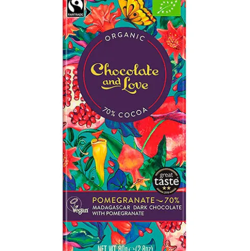 Chokolade Pomegranate 70% Økologisk