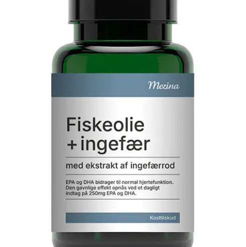 Fiskeolie med ekstrakt af Ingefærrod