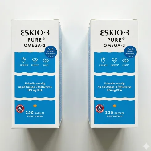 Fiskeolie Pure Omega-3 | 2 x 250 kapsler