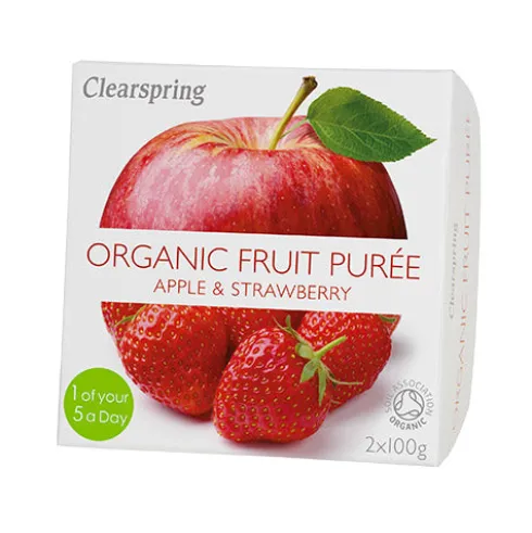 Frugtpuré Økologisk 200 g | Æble & Jordbær