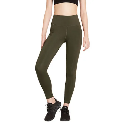 Full-length High-waist Tights Dark Olive | Str. Xs