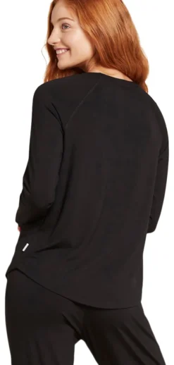 Goodnight Raglan Sleep Top Black | Str. S