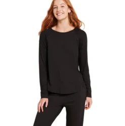 Goodnight Raglan Sleep Top Black | Str. L