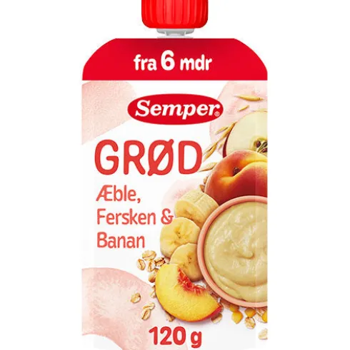 Grød Med Æble, Fersken & Banan Fra 6 Mdr.
