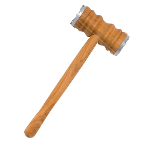 Kødhammer M. 2x Metal I Kirsebærtræ 28 Cm