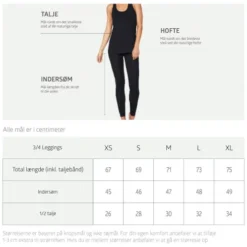 Leggings 3/4 Sort | Str. Xl