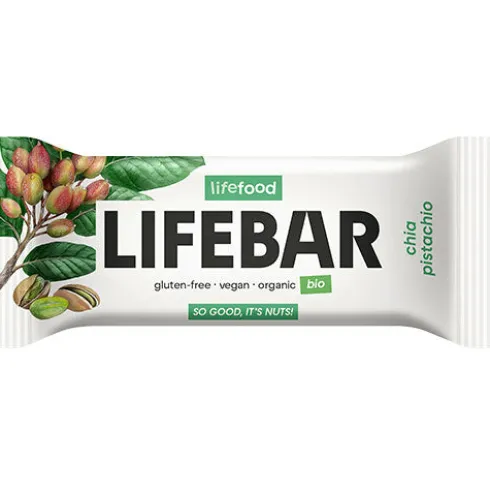 Lifebar Chia Pistacie Raw Økologisk