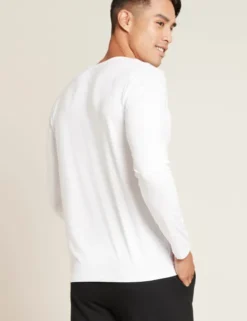 Men´s Long Sleeve Crew Neck T-shirt Hvid | Str. L