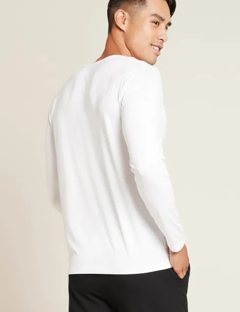 Men´s Long Sleeve Crew Neck T-shirt Hvid | Str. L