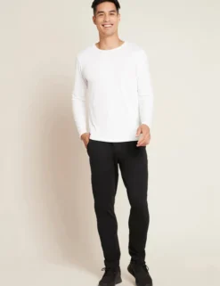 Men´s Long Sleeve Crew Neck T-shirt Hvid | Str. L
