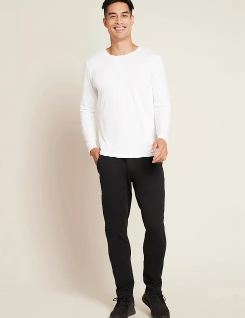 Men´s Long Sleeve Crew Neck T-shirt Hvid | Str. L