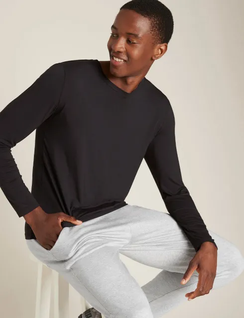 Men´s Long Sleeve Crew Neck T-shirt Sort | Str. Xl