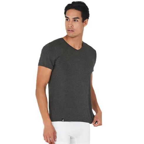 Men´s V-neck T-shirt Dark Marl | Str. M