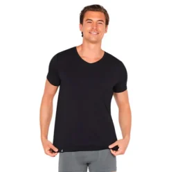 Men´s V-neck T-shirt Sort | Str. S