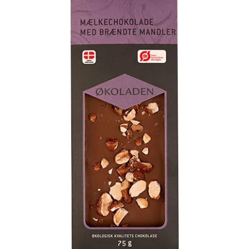 Mælkechokolade M. Brændte Mandler Økologisk