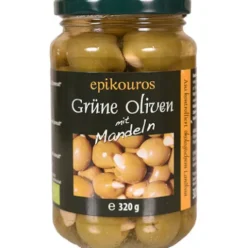 Oliven Grønne Med Mandler Græsk Økologisk