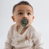 Pacifier Clip Braided Sage/Ivory
