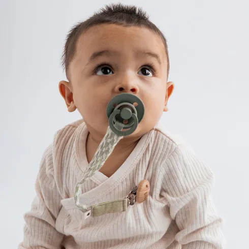 Pacifier Clip Braided Sage/Ivory