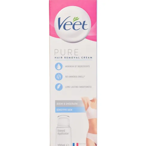 Pure Hair Removal Cream Sensitive Skin Bikini & Underarm.
