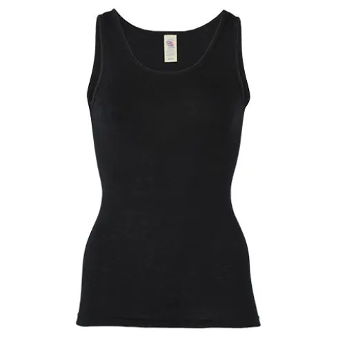 Top, Uld/silke, Black | Str. 46/48