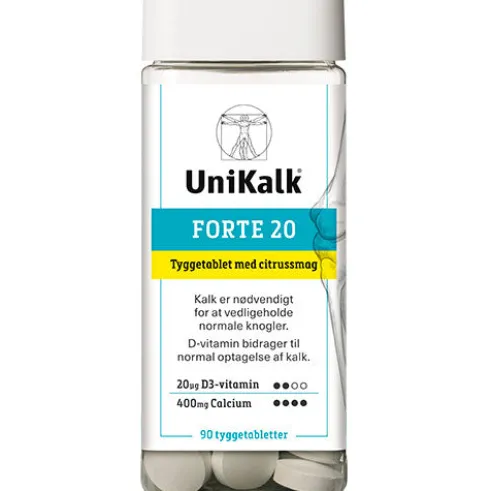 UniKalk Forte 20 | 90 tyggetabletter