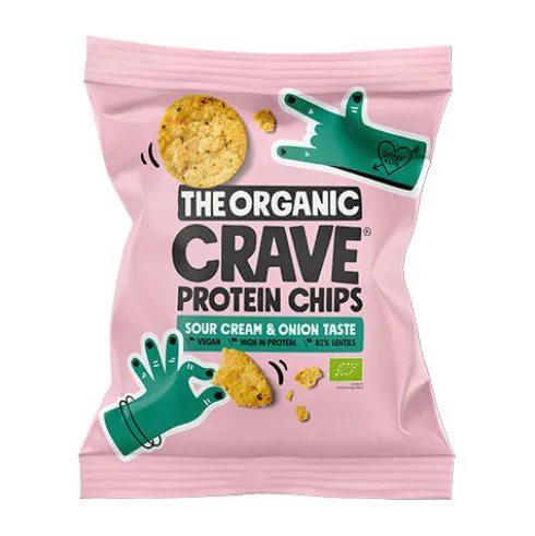 Veganske Protein Chips M. Sour Cream And Onion Økologisk