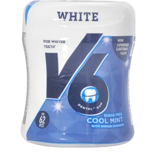 V6 White Cool Mint Tyggegummi