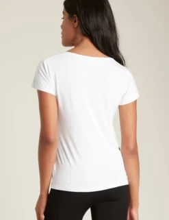 Women´s V-neck T-shirt Hvid | Str. Xl