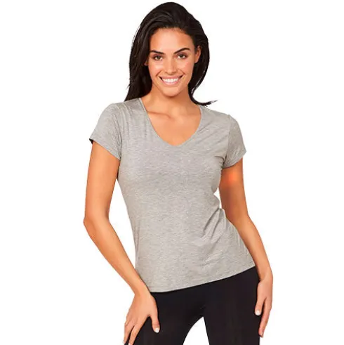 Women´s V-neck T-shirt Lysegrå | Str. M