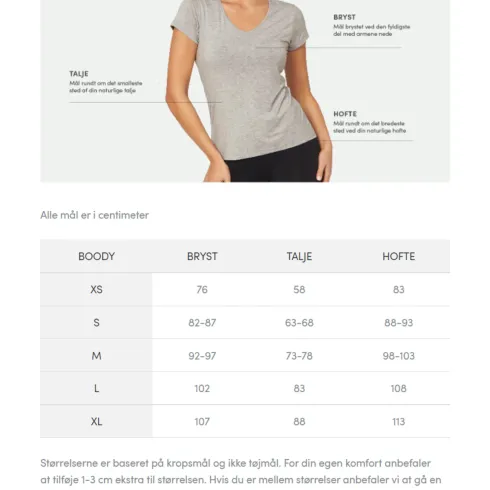 Women´s V-neck T-shirt Sort | Str. L